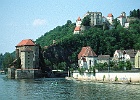 Feste Ober- und Niederhaus an der Mündung der Ilz bei Passau, Donau-km 2225,3 : Burg